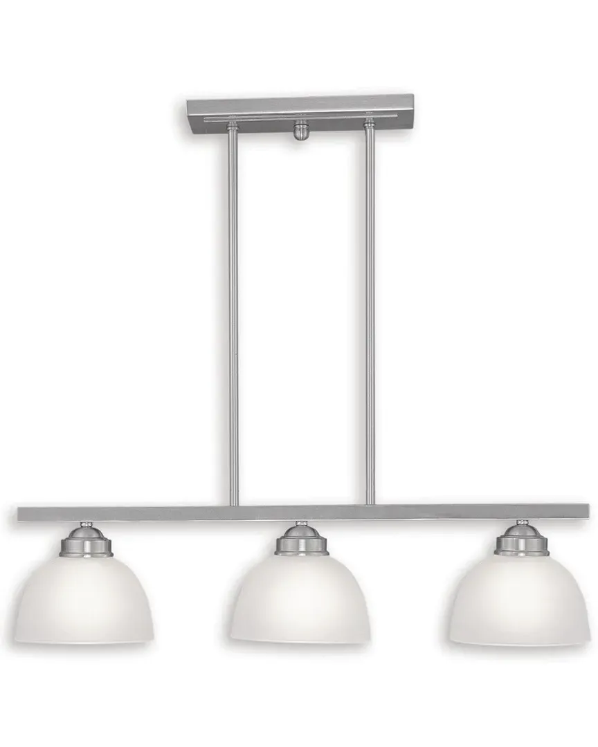 Somerset 3-Light Linear Chandelier - Brushed Nickel, Steel