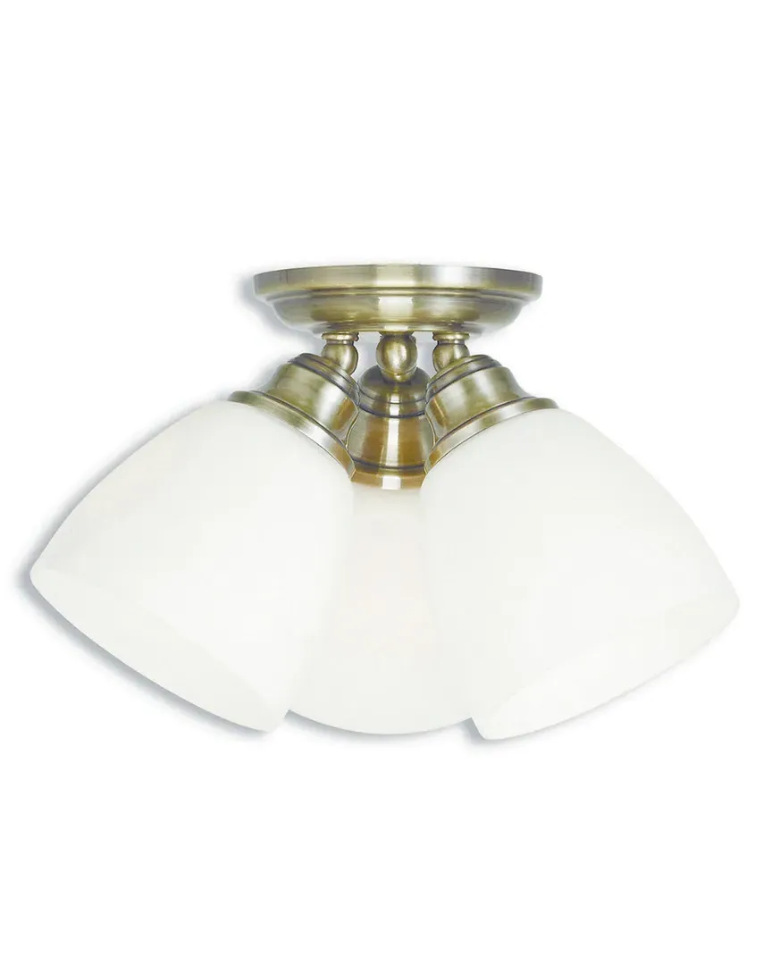Somerville 3-Light Ceiling Mount - Antique Brass, Steel
