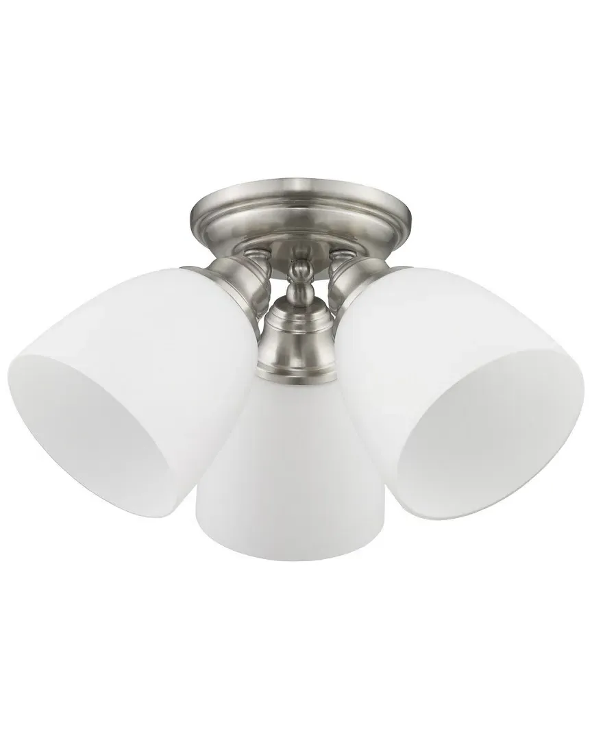 Somerville 3-Light Ceiling Mount - Brushed Nickel, Steel image