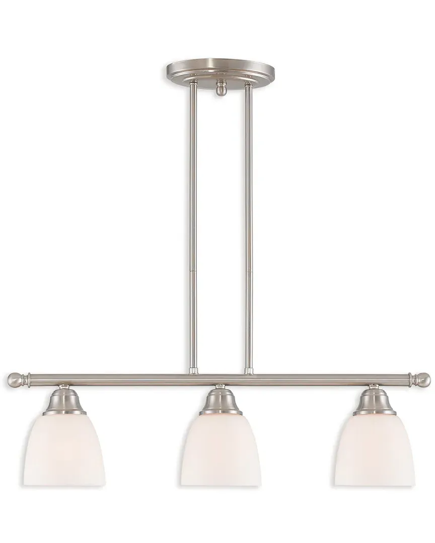 Somerville 3-Light Linear Chandelier - Brushed Nickel, Steel