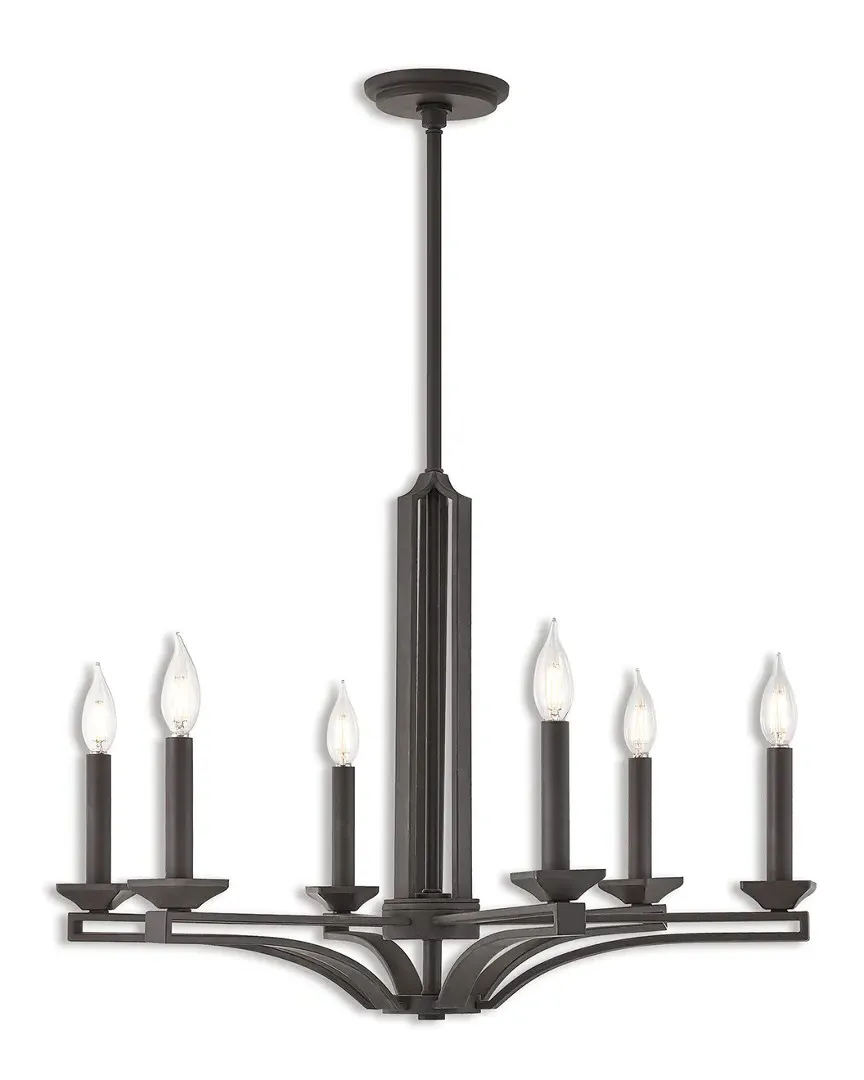 Trumbull 6 Light Chandelier - Bronze, Steel image