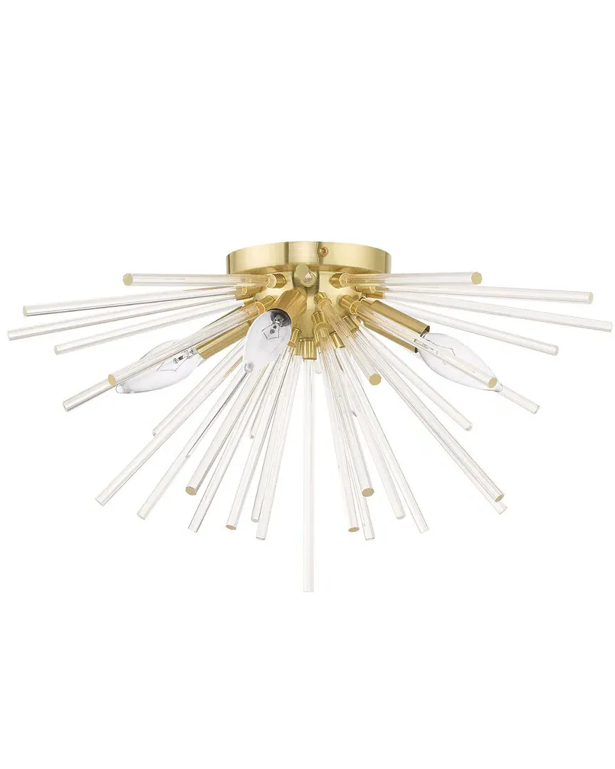 Utopia 4 Light Ceiling Mount - Satin Brass, Steel image