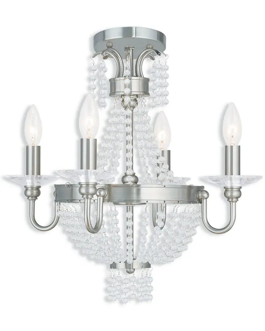 Valentina 4-Light Mini Chandelier - Brushed Nickel, Steel image