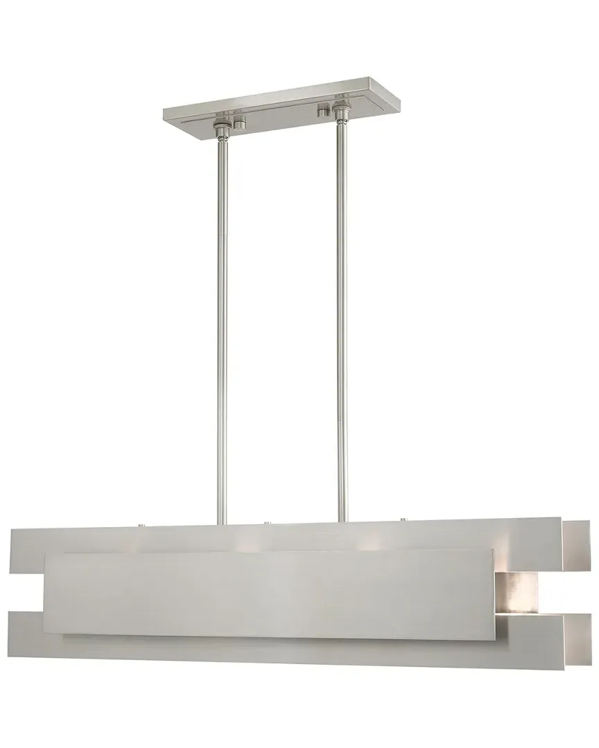Varick 4 Light Linear Chandelier - Brushed Nickel, Steel image