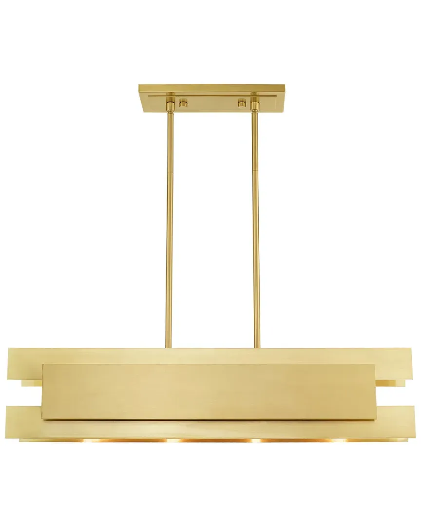 Varick 4 Light Linear Chandelier - Satin Brass