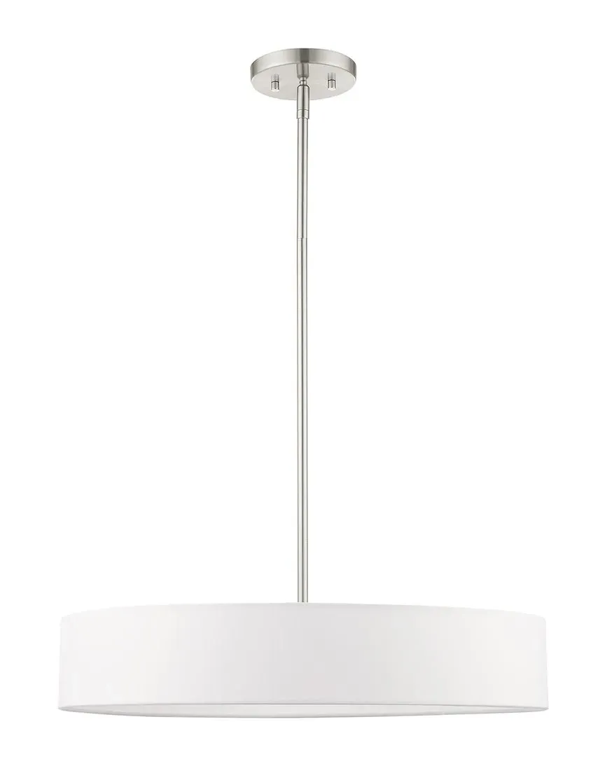 Venlo 4-Light Drum Pendant - Brushed Nickel, Fabric
