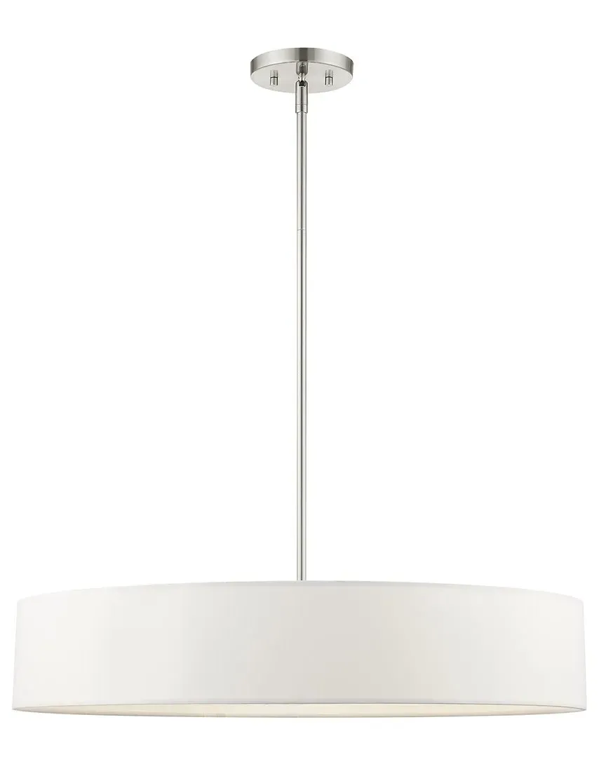 Venlo 5-Light Drum Pendant - Brushed Nickel, Fabric
