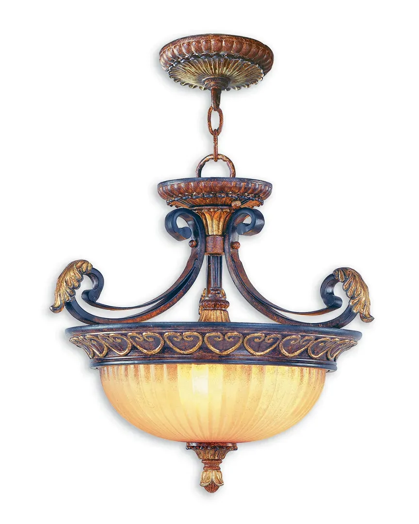 Villa Verona 3-Light Chain Hang Ceiling Mount - Verona Bronze