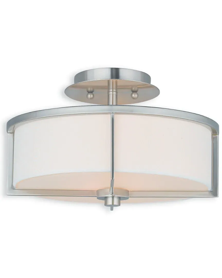 Wesley 2-Light Semi Flush Mount Ceiling Light - Brushed Nickel image