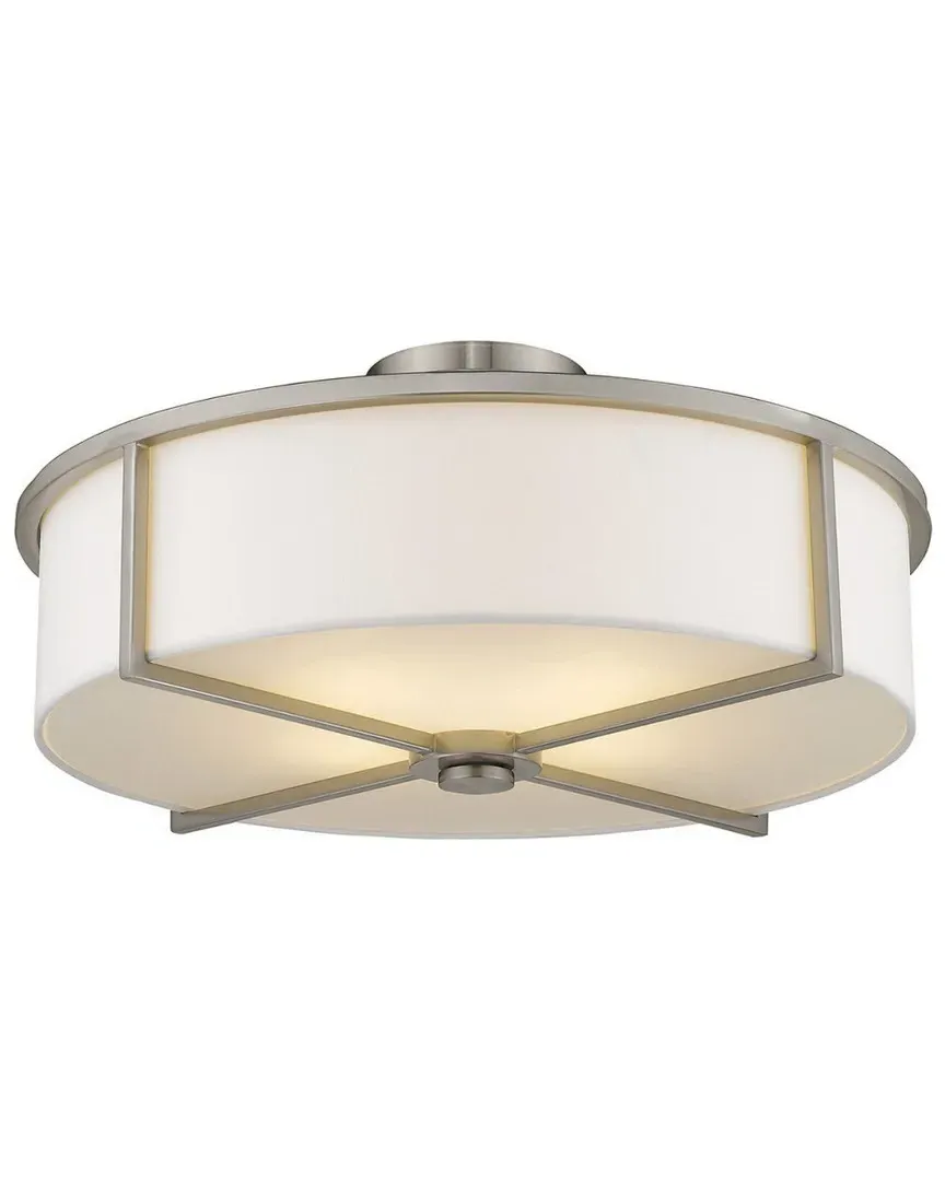 Wesley 3-Light Ceiling Mount - Brushed Nickel, Steel image