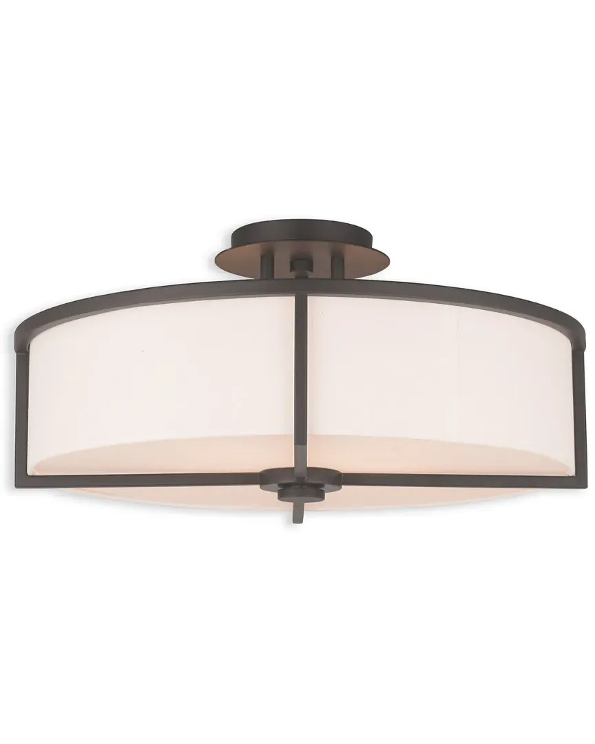 Wesley 4-Light Semi Flush Mount Ceiling Light - Bronze, Steel