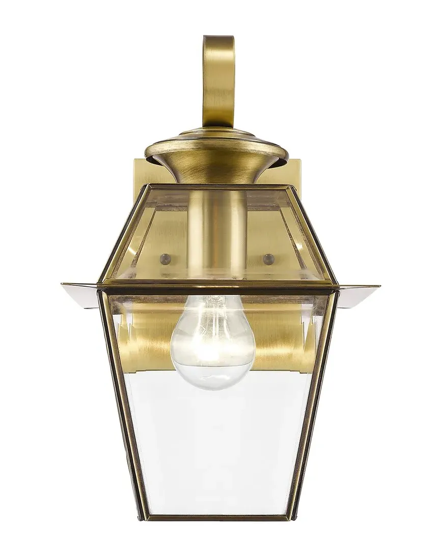 Westover 1-Light Outdoor Wall Lantern - Antique Brass