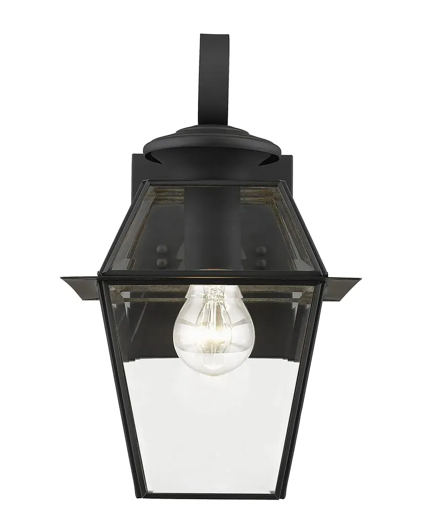 Westover 1-Light Outdoor Wall Lantern - Black, Brass