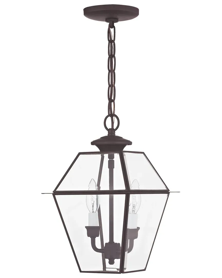 Westover 2-Light Outdoor Pendant Lantern - Bronze, Brass