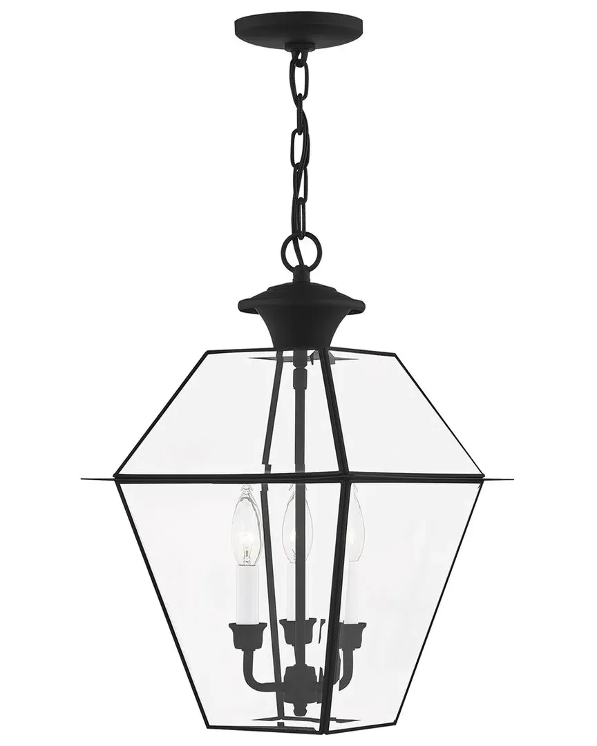Westover 3-Light Outdoor Pendant Lantern - Black
