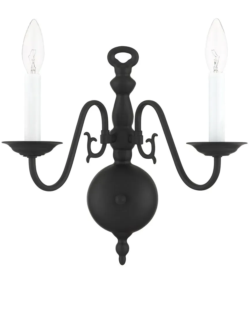 Williamsburg 2-Light Wall Sconce - Black, Steel image