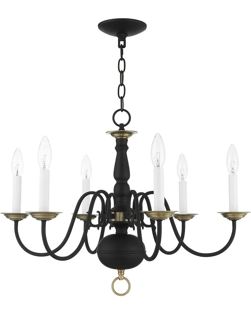 Williamsburg 6-Light Chandelier - Black, Steel
