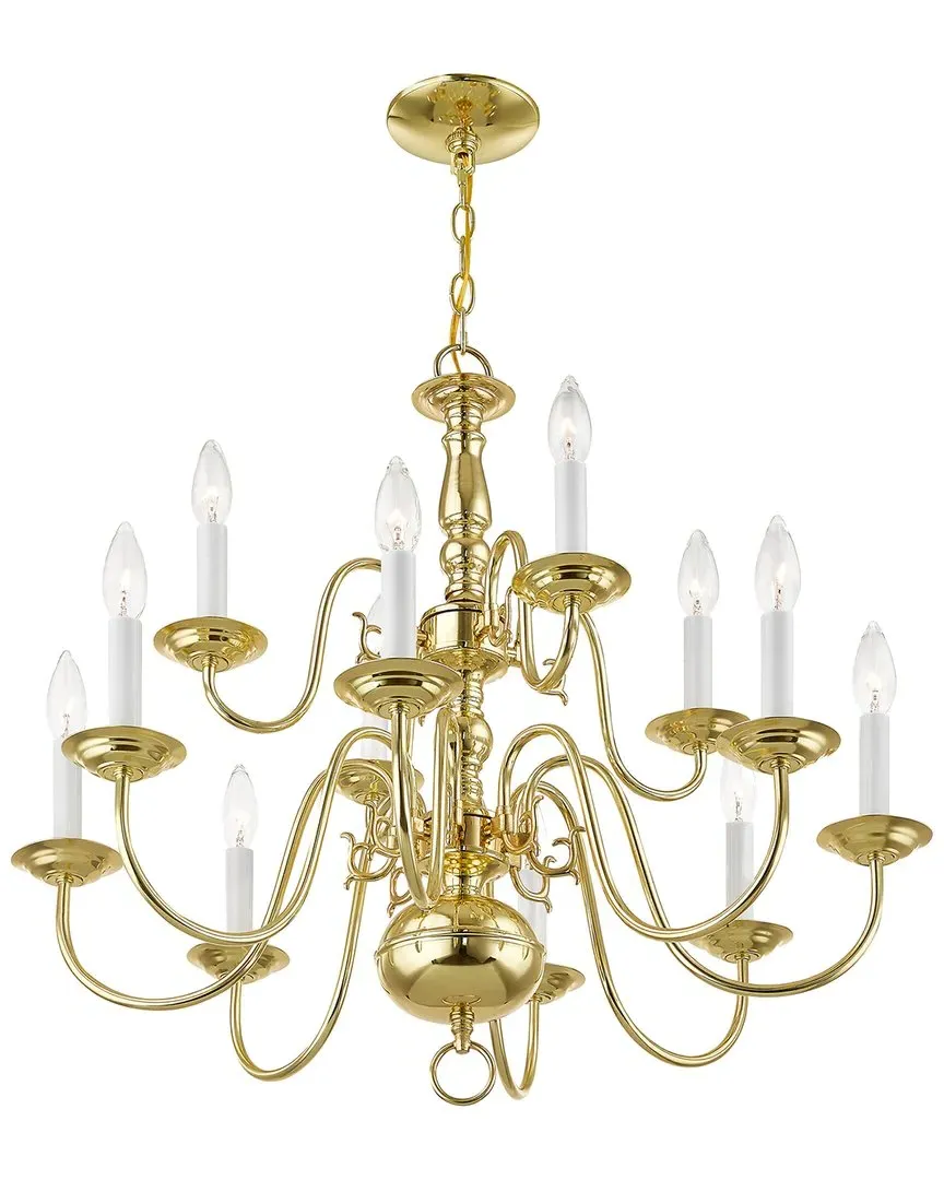 Williamsburgh 12-Light Chandelier - Polished Brass image