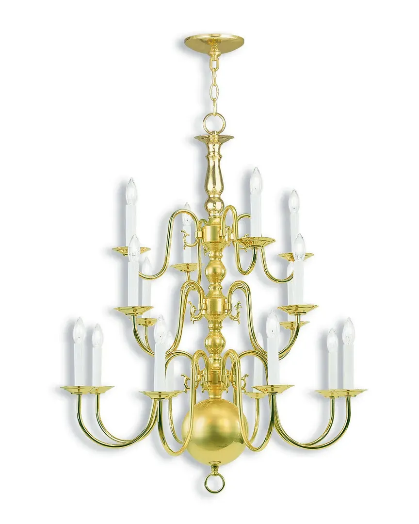 Williamsburgh 16-Light Chandelier - Polished Brass, Steel