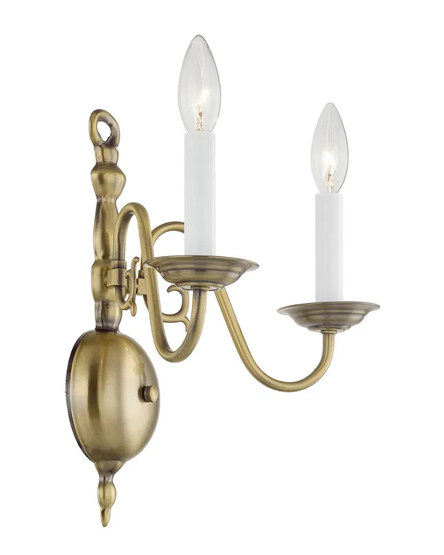 Williamsburgh 2-Light Wall Sconce - Antique Brass, Steel