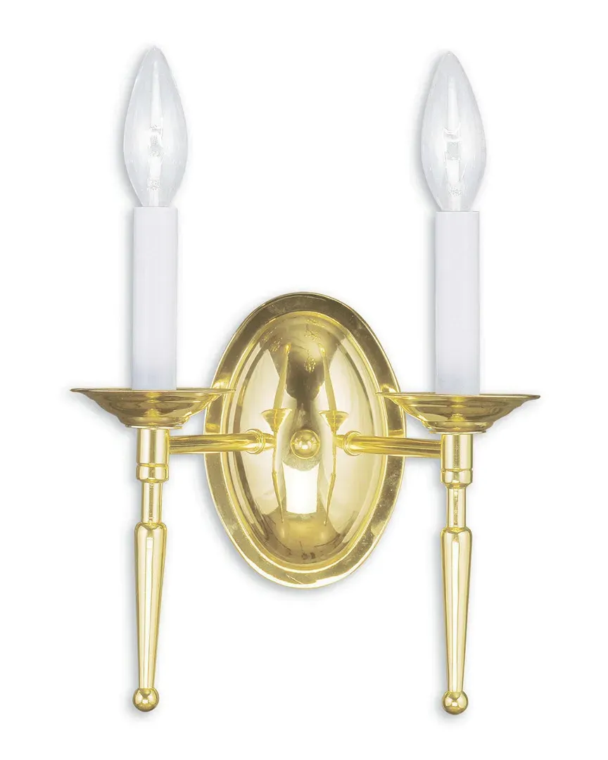 Williamsburgh 2-Light Wall Sconce - Polished Brass, Steel