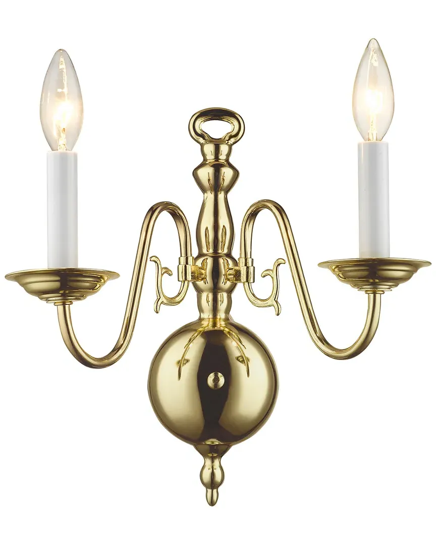 Williamsburgh 2-Light Wall Sconce - Polished Brass, Steel