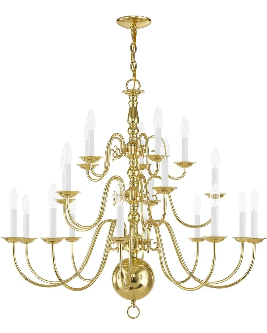 Williamsburgh 20-Light Chandelier - Polished Brass, Steel