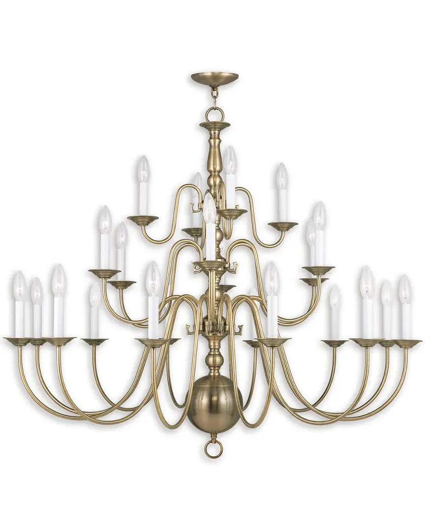 Williamsburgh 22-Light Chandelier - Antique Brass, Steel