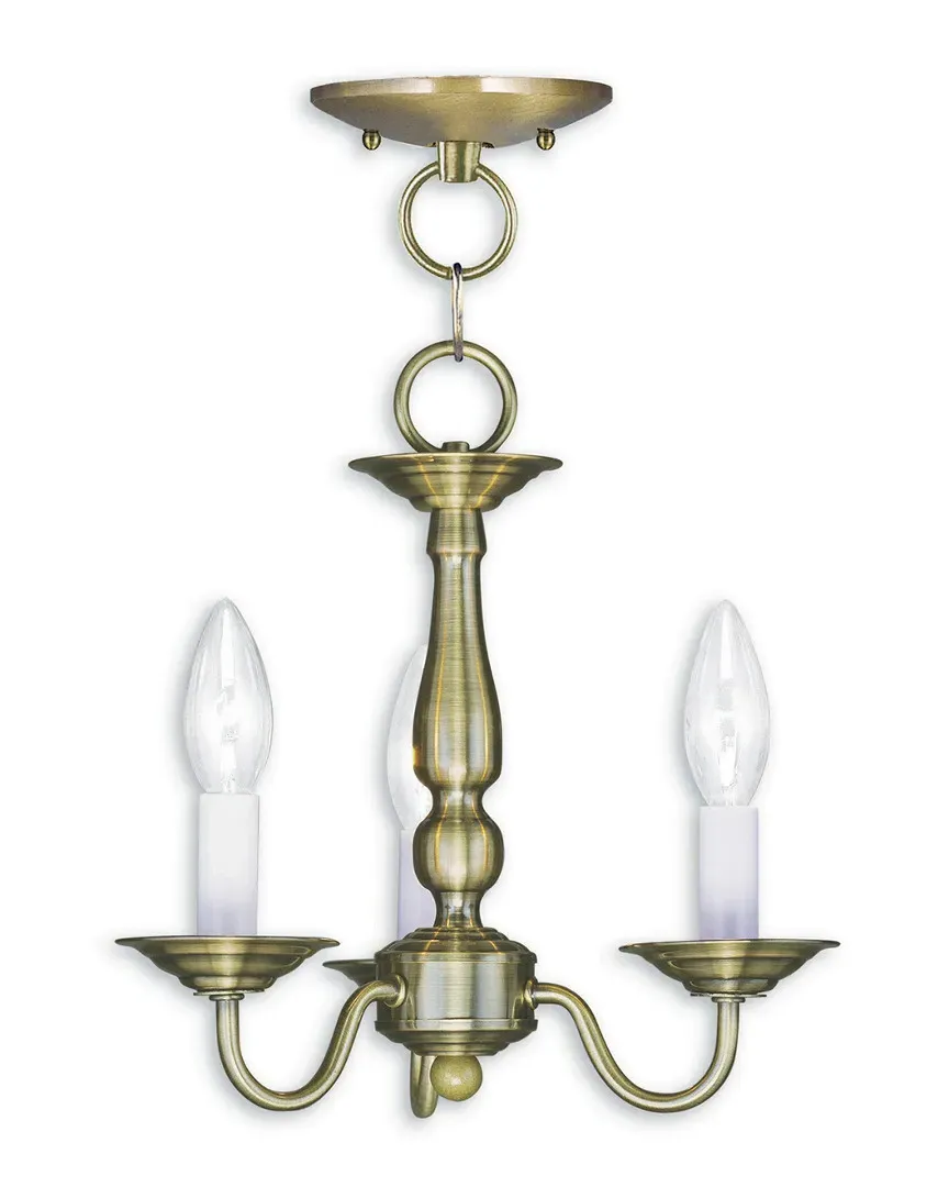 Williamsburgh 3-Light Chain Hang Chandelier - Antique Brass, Steel