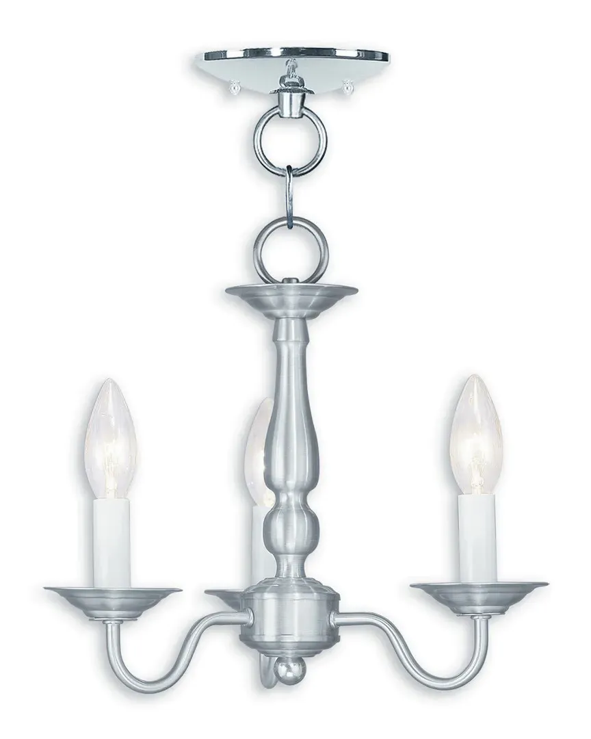 Williamsburgh 3-Light Chain Hang Chandelier - Brushed Nickel