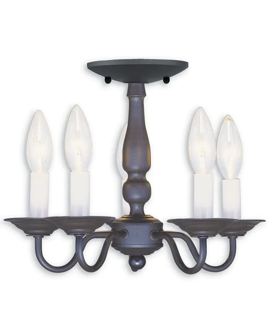 Williamsburgh 5-Light Chain Hang Ceiling Mount - Bronze, Steel image