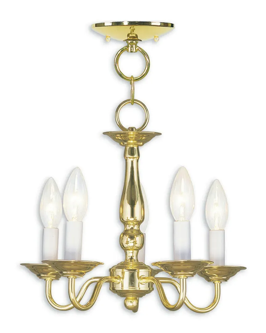 Williamsburgh 5-Light Chain Hang Ceiling Mount - Polished Brass