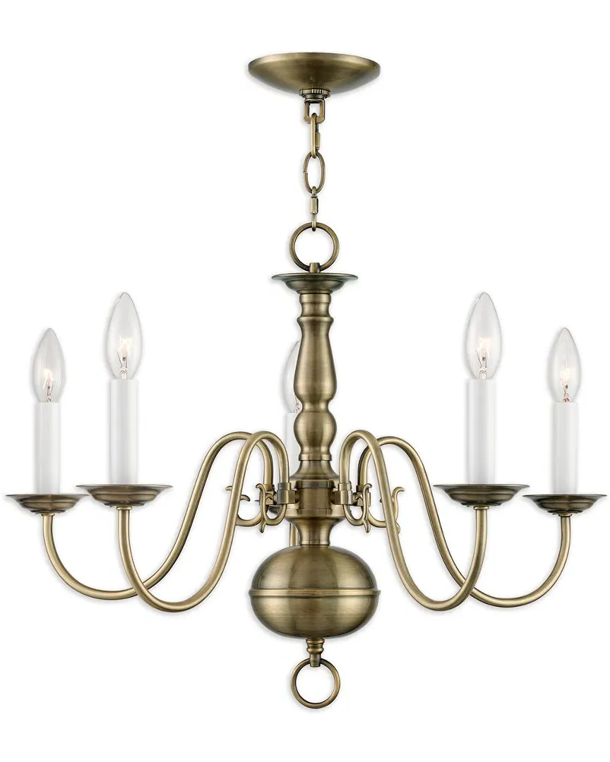 Williamsburgh 5-Light Chandelier - Antique Brass, Steel