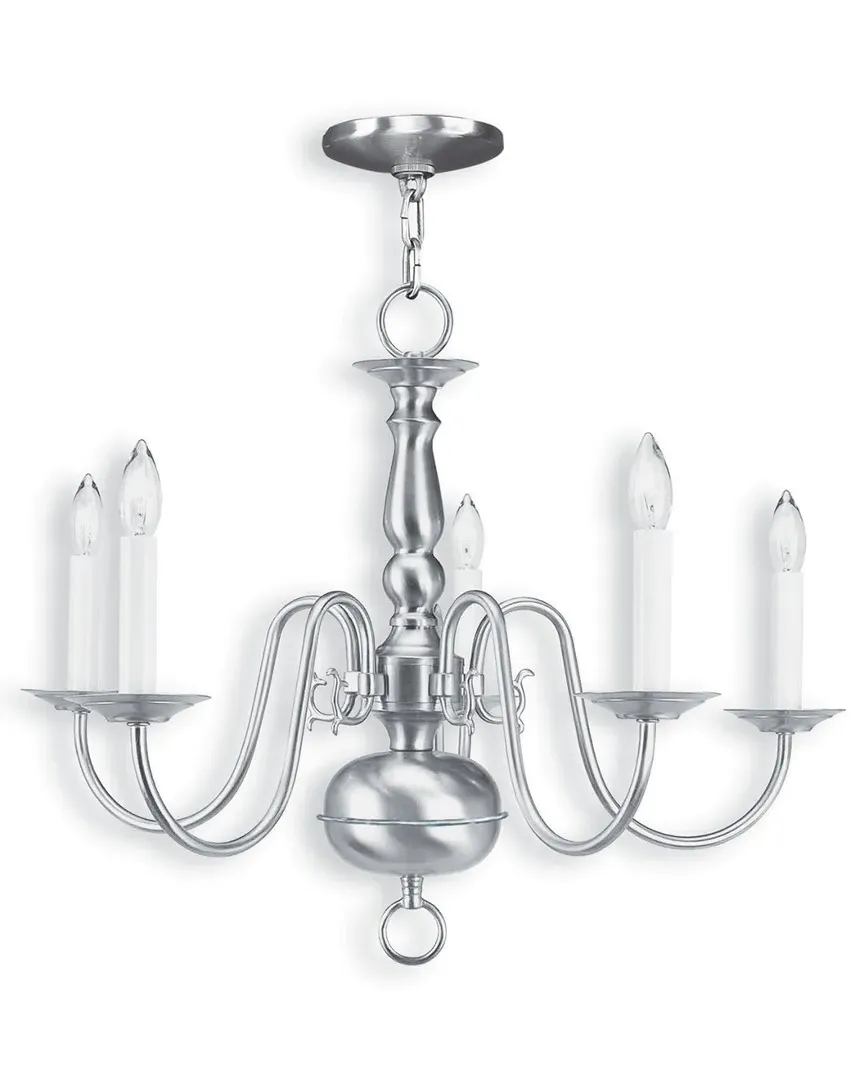Williamsburgh 5-Light Chandelier - Brushed Nickel, Steel