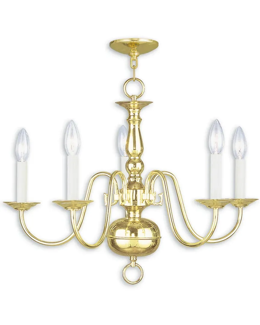 Williamsburgh 5-Light Chandelier - Polished Brass, Steel