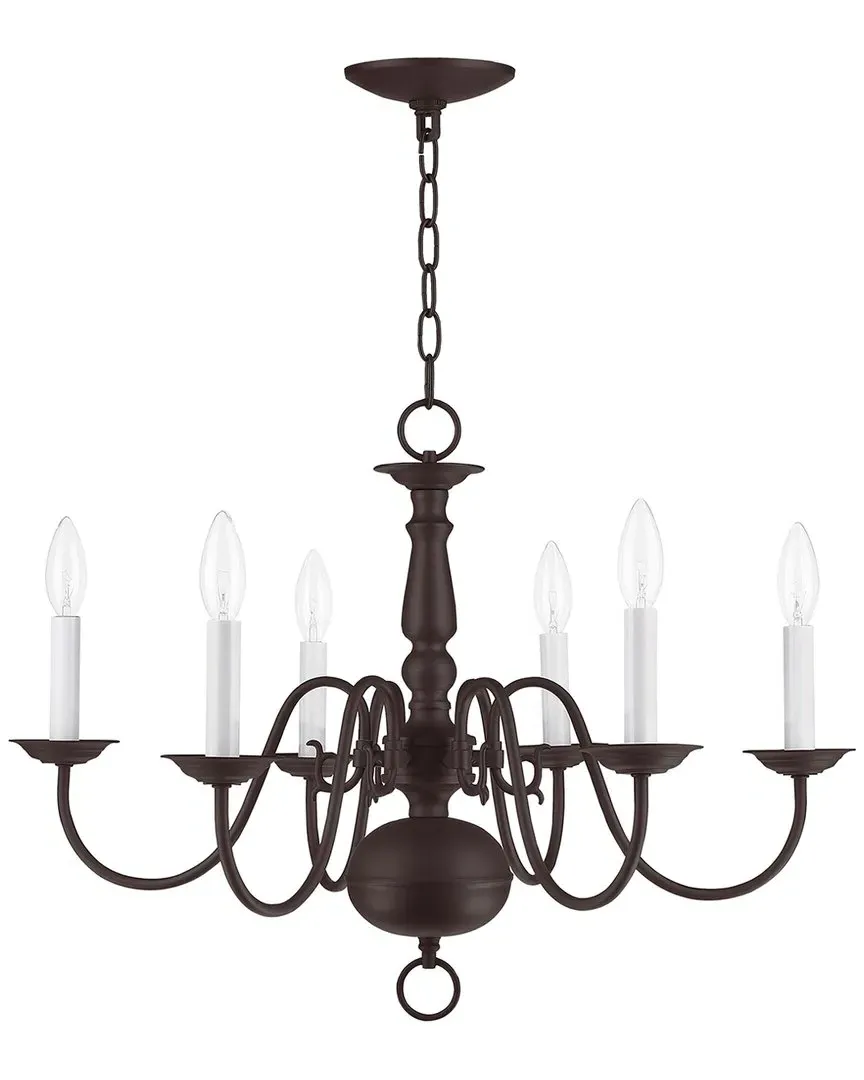 Williamsburgh 6-Light Chandelier - Bronze, Steel image