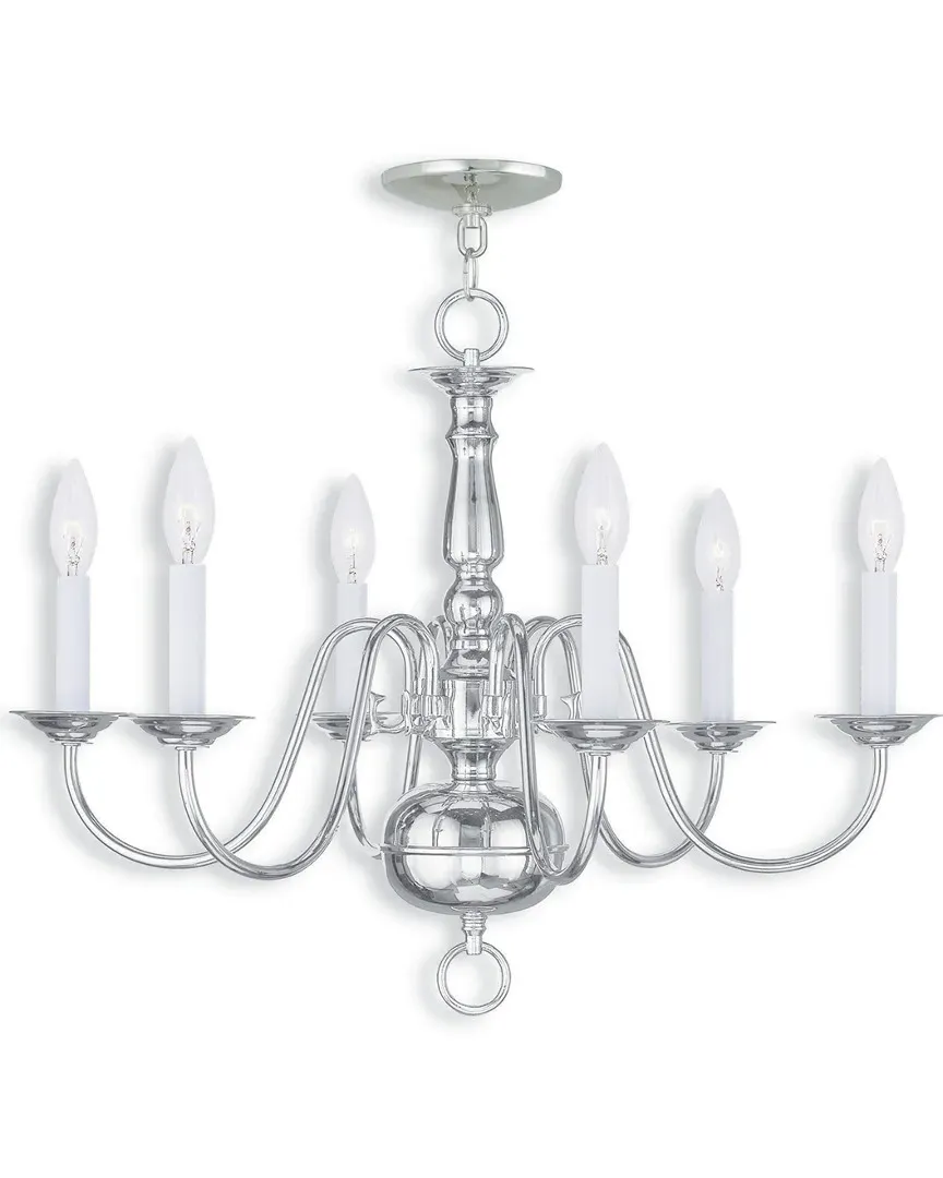 Williamsburgh 6-Light Chandelier - Polished Nickel, Steel