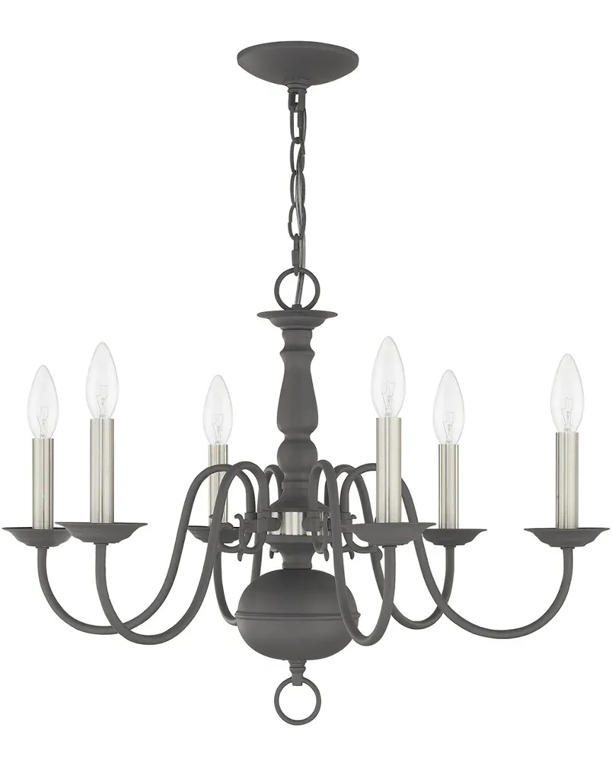 Williamsburgh 6 Light Chandelier - Scandinavian Gray, Steel image