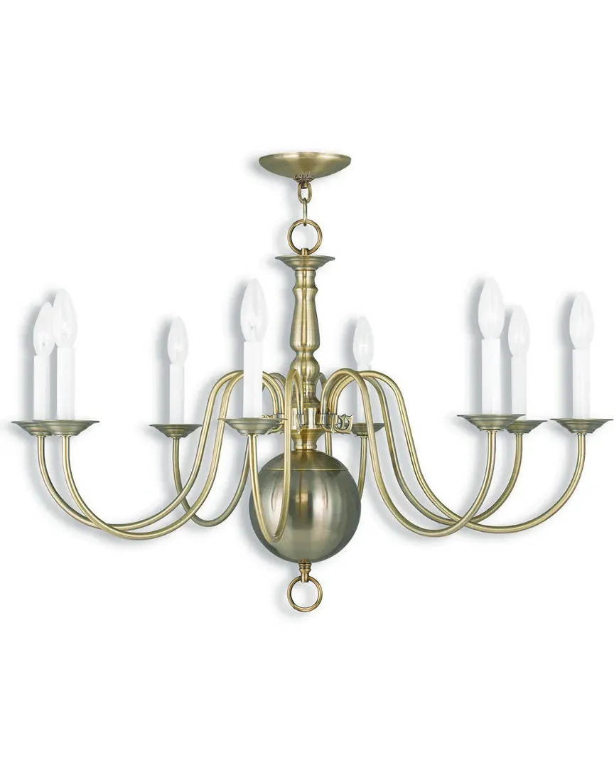 Williamsburgh 8-Light Chandelier - Antique Brass, Steel