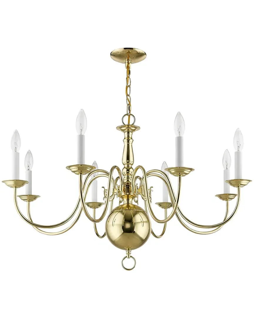 Williamsburgh 8-Light Chandelier - Polished Brass, Steel