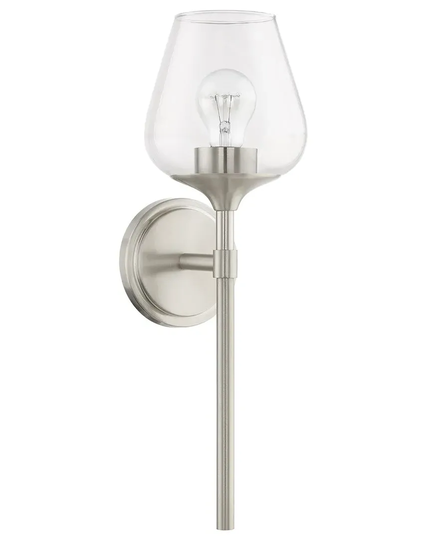 Willow 1-Light Vanity Sconce - Brushed Nickel, Glass image