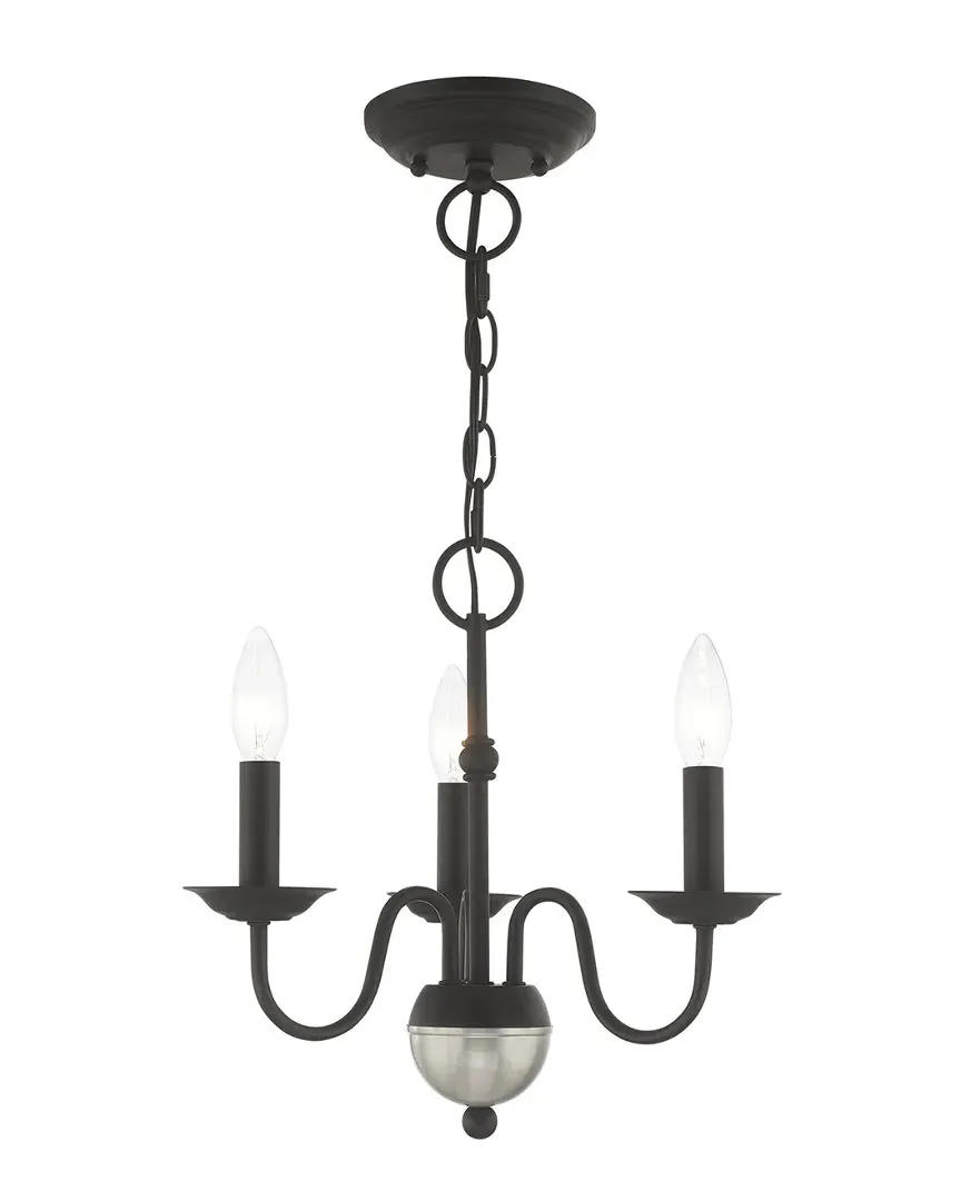 Windsor 3 Light Mini Chandelier - Black, Steel image