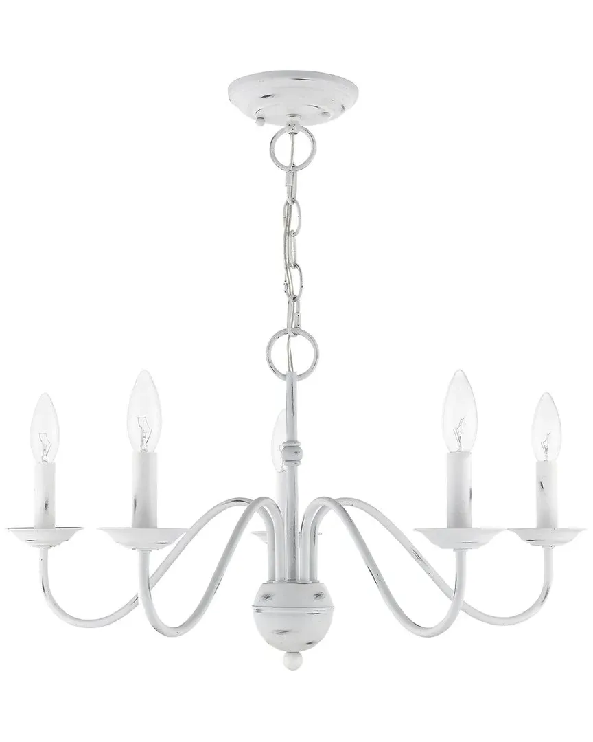 Windsor 5 Light Chandelier - Antique White, Steel image