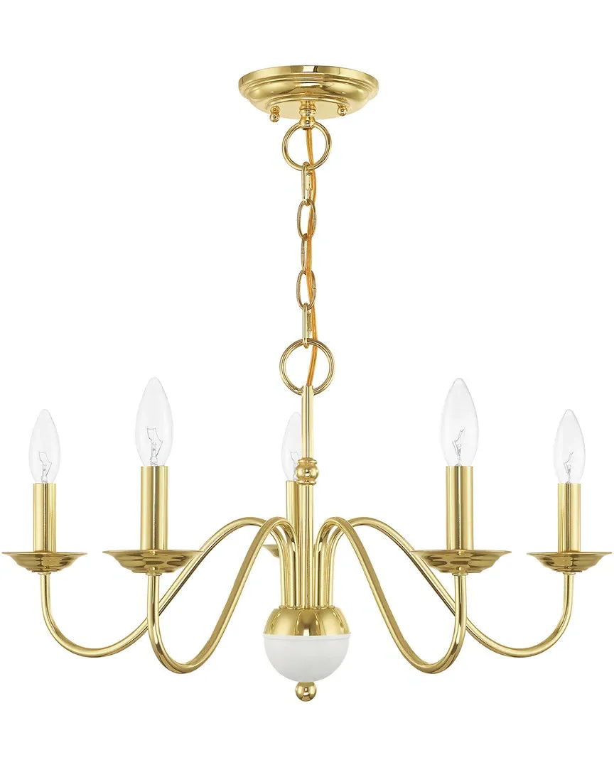 Windsor 5 Light Chandelier - Polished Brass, Steel