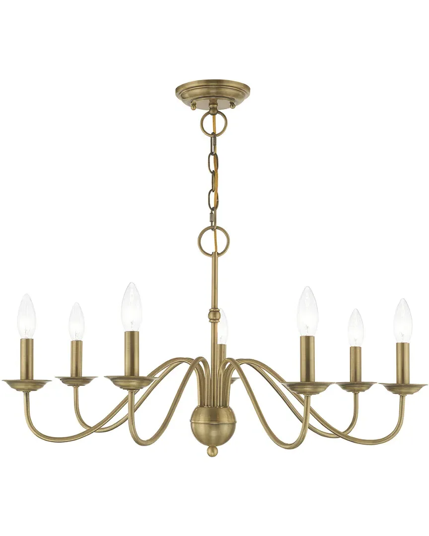 Windsor 7 Light Chandelier - Antique Brass, Steel image