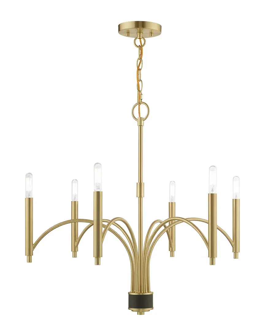 Wisteria 6-Light Chandelier - Satin Brass, Steel
