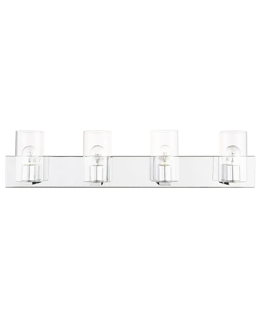 Zurich 4 Light Bath Vanity - Polished Chrome, Glass image