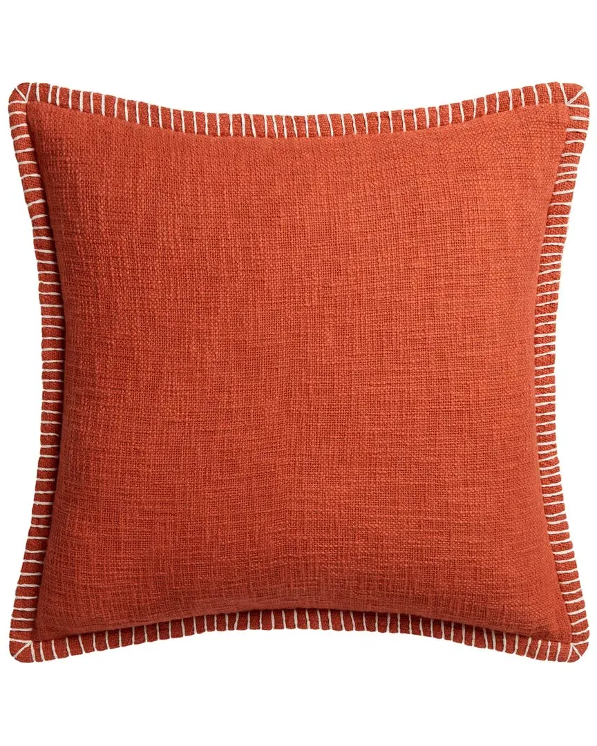 22in Decorative Pillow with Removable Cover - Orange, Cotton