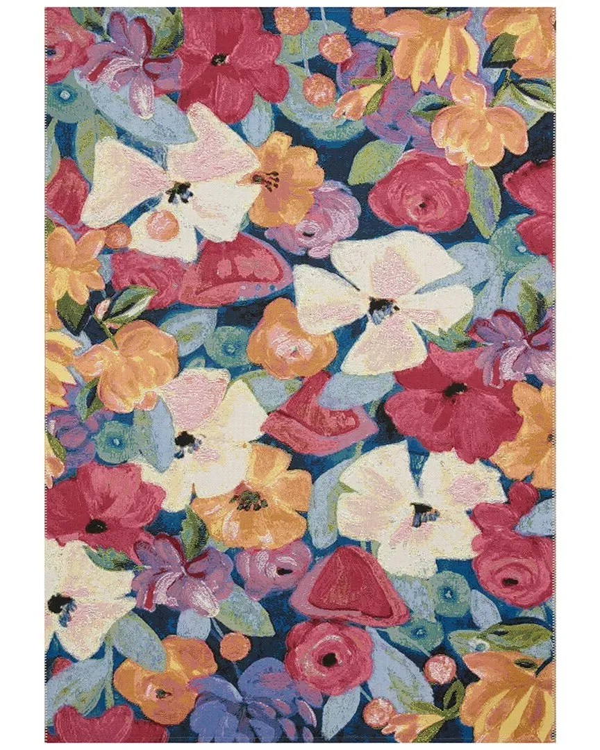 Botanical Indoor/Outdoor Accent Rug - Blue