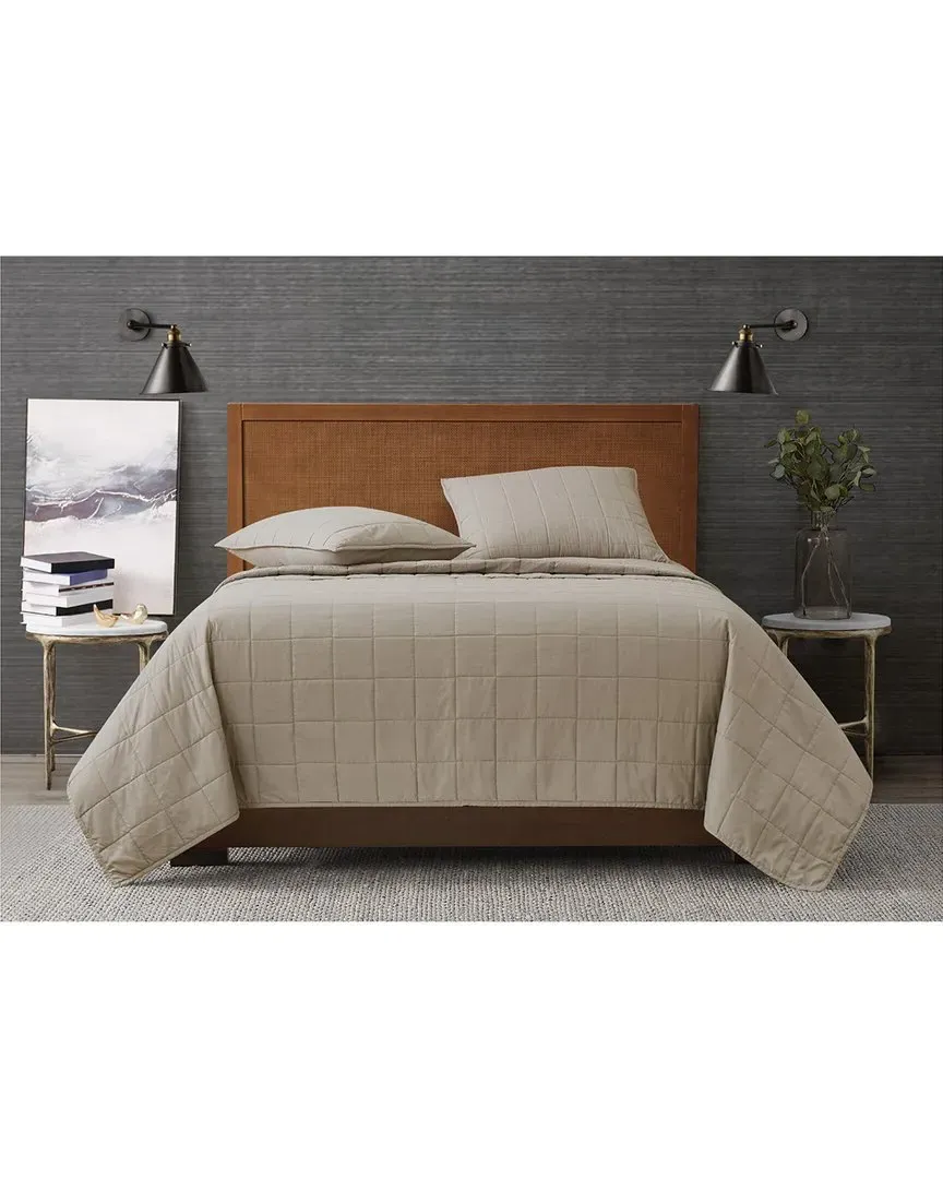 Garment Wash Quilt Set - Khaki, Microfiber